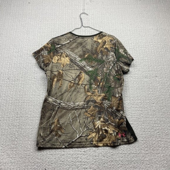 Under Armour x Real Tree Camo Women’s Sz L Short Sleeve T-shirt Heat Gear Sports - Picture 10 of 10